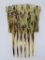 Large period hair comb, tortoise shell coloration, 7 1/2