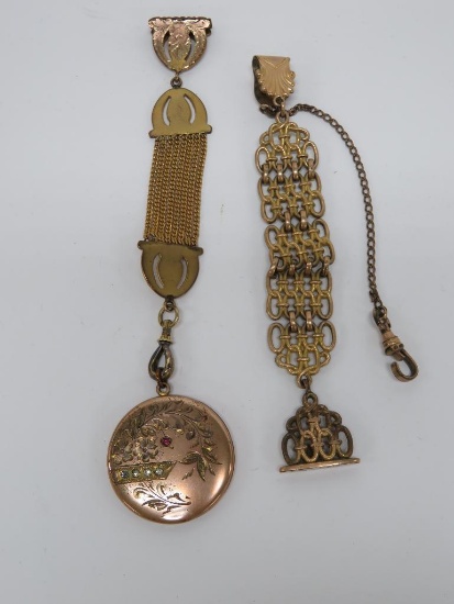 Two watch chains and locket