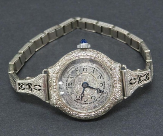 Beautiful Deco Sturdymaid woman's watch with stone on stem