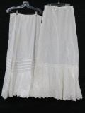 Two white cotton under skirts