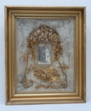 Framed Wedding Veil and photo, period piece, 21