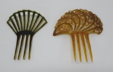 Two Lovely period hair combs with rhinestones