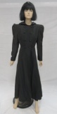 Vintage Black Walking Coat with hood, full length, Watt & Shand Lancaster Penna