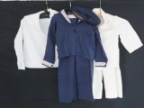 Childrens sailor suit outfits, blue and white, Navy hat