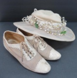 Wide Brim Wedding hat and shoes
