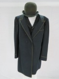 Mans period tuxedo jacket, vest and bolero, green and navy