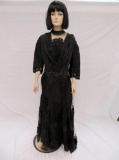 Ornate black dress with netting and lace