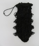 Black beaded drawstring purse, 8