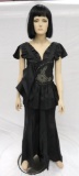 Lovely Black Taffeta and rhinestone gown