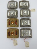 Four sets of French shoe clips, 1 3/4