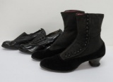 Two vintage button top shoes, boots and shoes