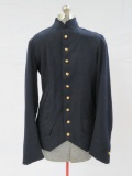 Dark Blue men's wool military coat with gold eagle buttons