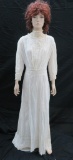Off White linen dress with lace accents