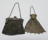 Two silver metal mesh purses, one marked G Silver
