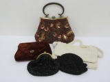 Five vintage and vintage inspired evening bags, 5