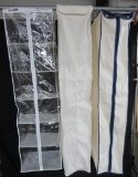 Two Double hanger garment storage bags and clear solid shelf storage bag