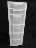 Six drawer plastic storage bin, 13 1/2