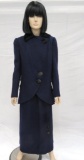 Two piece blue walking suit with button design
