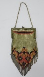 Mandalain orange, black and gold mesh purse, 7