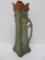 Art Nouveau art pottery pitcher, woman and water lily, 15