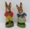 Two vintage composition rabbit candy containers, US Zone Germany, 8