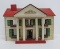 Lovely Colonial wooden dollhouse, great graphics, attributed to Rich Toys