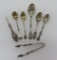 Seven sterling spoon and tongs, 4