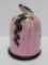 Art Deco covered cigarette holder, Noritake, bird cage dome shape, bird and vine, 5