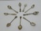 9 souvenir spoons, Canada, London and Victoria, demitasse spoons