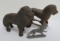 Cast iron lion banks and pot metal lion figure