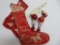 Vintage Christmas lot with two felt stockings, and two 6