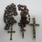 Two vintage seed and pod rosaries, one with relic and 3 1/2