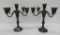 Pair of Duchin Creation weighted sterling candlesticks, five light, 10