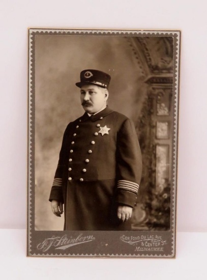 Milwaukee Police Dept vintage officer cabinet photo, 4" x 6 1/2"
