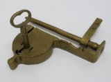 Large slide lock with key, painted, 7 1/2