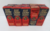14 vintage Blue Crown Husky and AC Spark Plugs