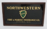 Reverse painted Northwestern Fire & Marine Insurance Co sign, 17