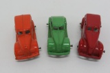 Three nice Tootsie Toy cars, great color, 3