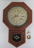 Terry Clock Company wall regulator clock, Roman numerals, moon second hand