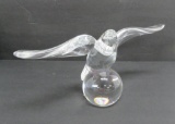 Stueben crystal bird, eagle on sphere, 12