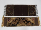 Two period tapestry runners, metallic thread, earth tones