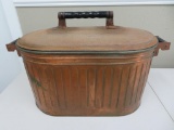 Unusual design copper boiler with lid, 28