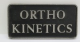 Cast aluminum sign, Ortho Kinetics, 12
