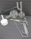 Laboratory glassware, adapters, condensers and flasks