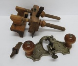 Two early planes, Fugate Cint Ohio wood moulding plane and Stanley #17 router plane