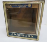Johnston Famous Cookie, store display, cardboard base and glass and metal top