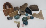 Nice lot of assorted rocks, geodes, sandstone, and agate