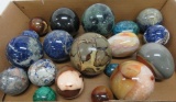 19 marble and alabaster spheres and eggs, 2