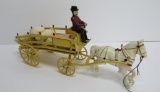 Cast metal horse drawn wagon, 14