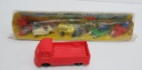 Tomte Lardal VW truck and six carded miniature vehicles, Plastic